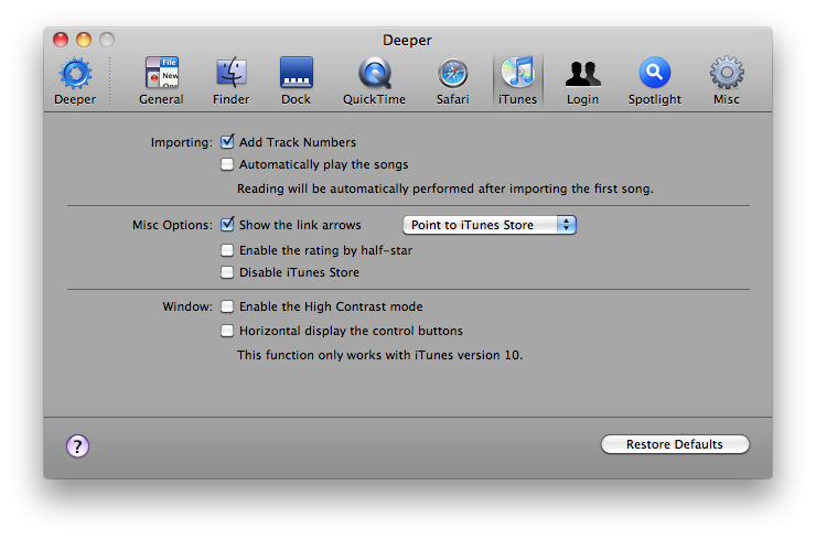 Deeper UI Tweaking Application Screenshot