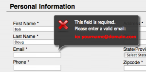 FormCheck Screenshot Formcheck in action, validating user\'s input on the fly